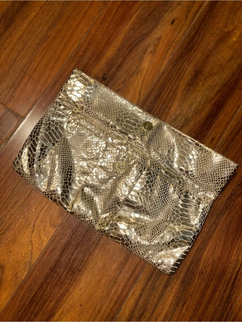 Style & Co. Snake-Embossed Metallic Clutch in Gold